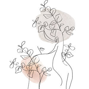disegno con donna e fiori