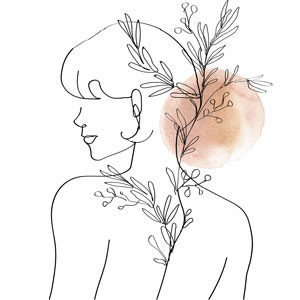 illustrazione donna e fiori